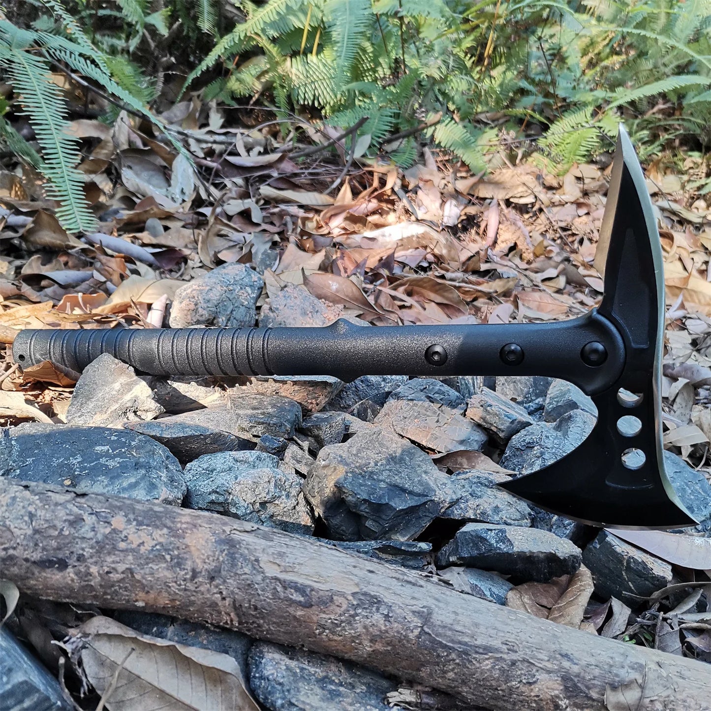 CS Tactical Axe Tomahawk, Forged Carbon Steel Heat Treated Survival Tool, Fiberglass Shock Reduction Handle with Anti-Slip Grip