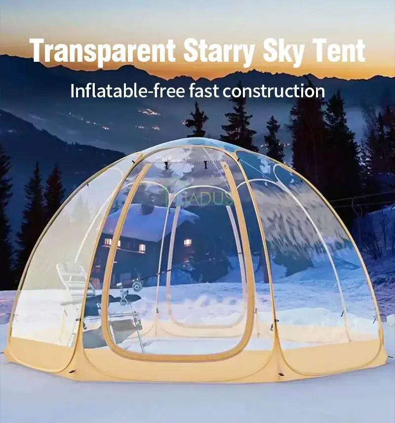 Camping Tent Star Transparent Folding 4-8 Person Portable Spherical Tent Outdoor Thickening Rain/Windproof Quick Opening Tent