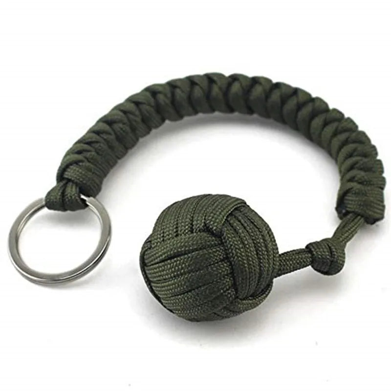 Use this braided outdoor paracord key ball Outdoor protection tool Outdoor paracord survival keychain 1PC