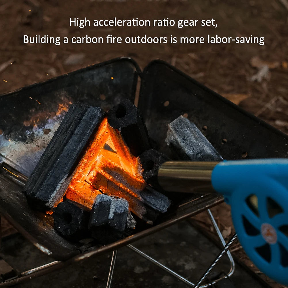 Portable Hand Crank Fan BBQ Fan Manual Air Blower Fast Fire Starter Grill Picnic Barbecue Outdoor Camping Stove Accessories