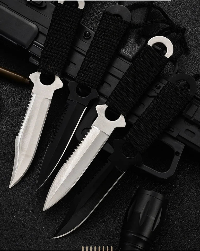 Outdoor Carry Small Straight Knife Camping Tactical Diving Hunting Knife High Hardness Survival Wilderness Survival Knife