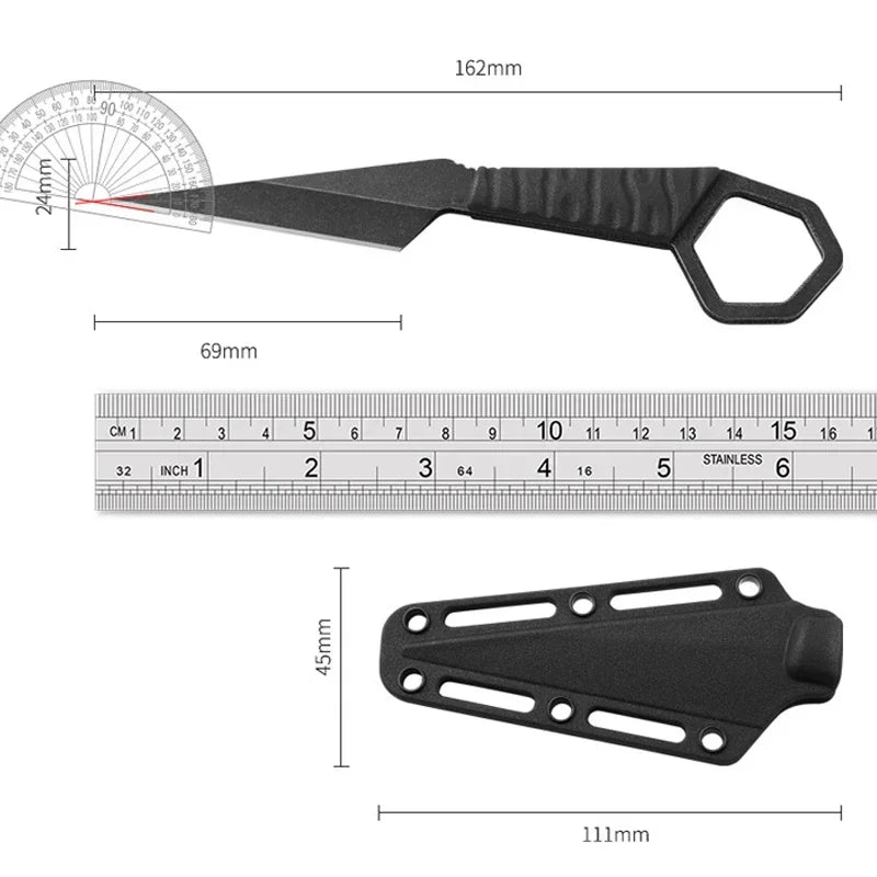 New EDC Pocket Knife Necklace Knife Multifunctional Tactical Knife K Sheath Portable Camping Mini Straight Outdoor