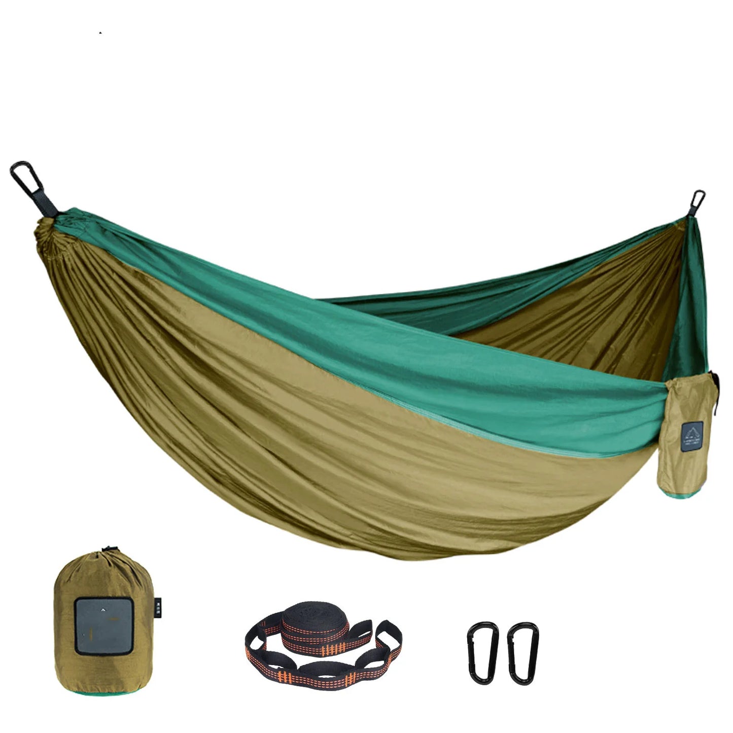 Single Person Outdoor Camping Hammock With Nylon Color Matching Hammock High Strength Parachute Fabric Portable Hanging Bed