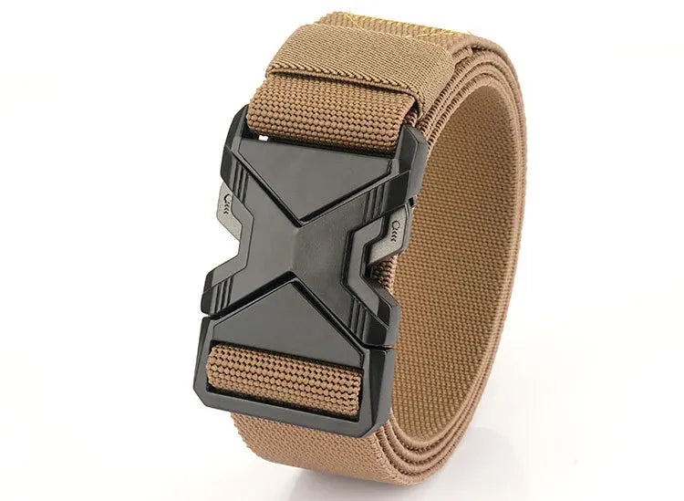 New Quick Release Metal Pluggable Buckle Tactical Belt Breathable Elastic Belts For Men Stretch Pants Waistband Hunting