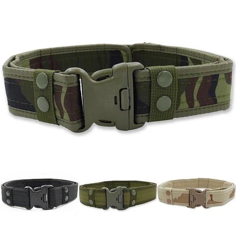 1pc Camouflage Men's Belt Adjustable Outdoor Heavy Duty Combat Nylon Webbing Belt Perfect For Mountains-climbing Fishing Hiking