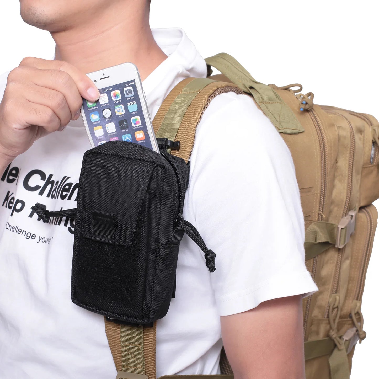 Molle Backpack Strap Bag Phone Holder Outdoor Sports Running Accessories Hunting EDC Tool Waist Pouch