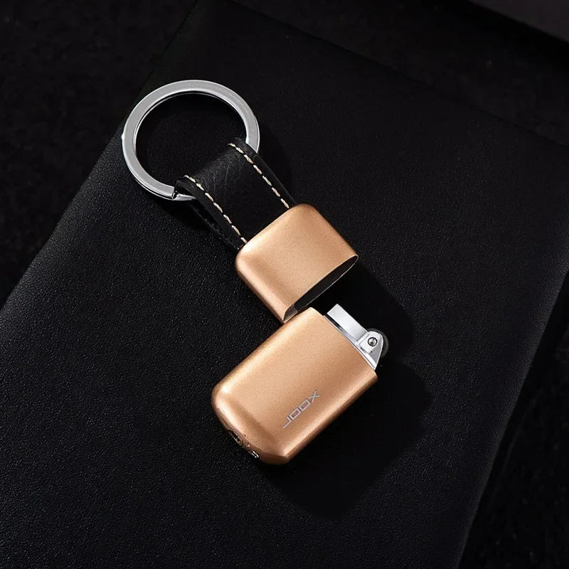 Metal Keychain Grinding Wheel Ignition Inflatable Lighter Portable Butane Gas Open Flame Lighter Smoking Accessories Gift Tool