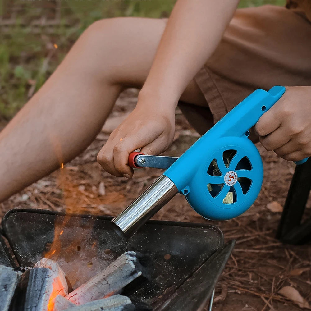 Portable Hand Crank Fan BBQ Fan Manual Air Blower Fast Fire Starter Grill Picnic Barbecue Outdoor Camping Stove Accessories