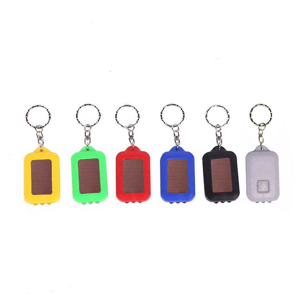 Black Mini Portable Solar Power 3 LED Light Keychain Keyring Torch Flashlight  Tools Survival  Outdoor Emergency