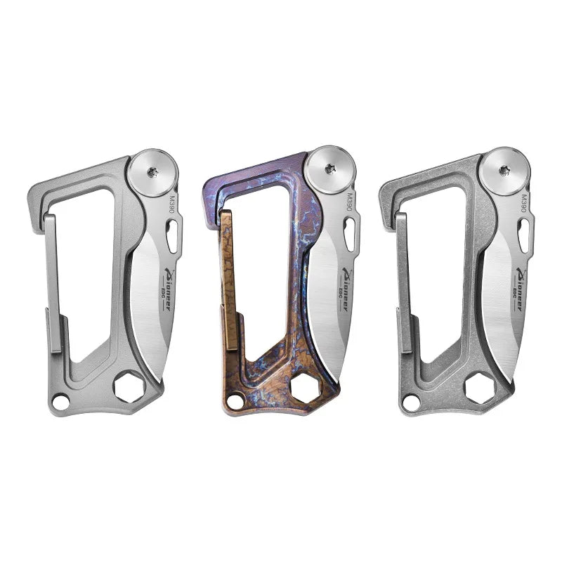 Titanium Alloy Buckle Outodoor Tool Multifuncational EDC Portable Keychain Unboxing Cutter Camping Hiking Survival Tool with BOX