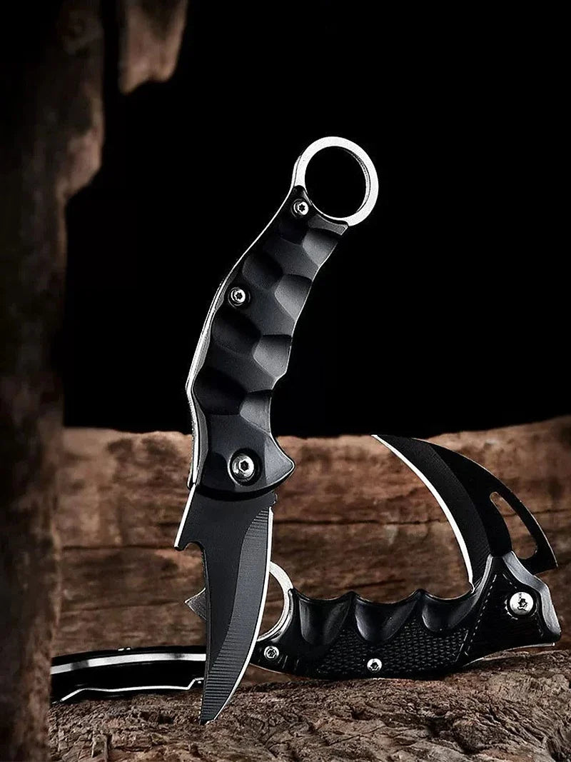 Karambit Knife Folding Knife with Finger Ring Pocket Knife Outdoor Fishing Knife Camping Hunting Survival Working Claw Knife