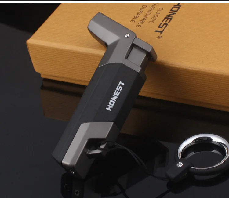 Windproof Portable Turbine Spray Gun Butane Lighter ,  Key Ring,   Cigar Cigarette Accessories, Outdoor Gadgets, Men's Gift