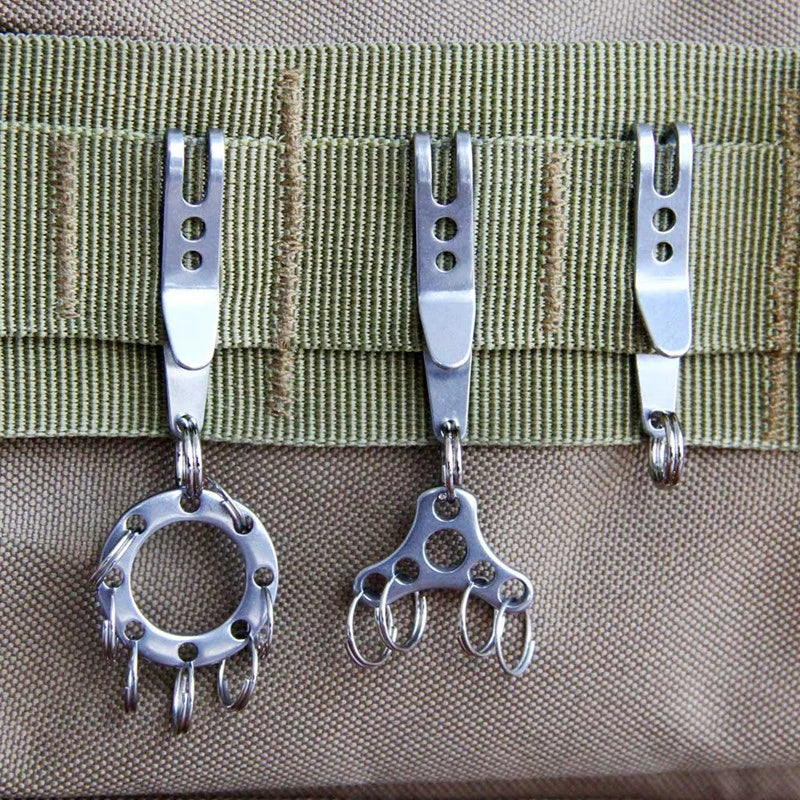 1pc EDC Bag Clip With Key Ring Carabiner Stainless Steel Outdoor Quicklink Tool Camping Climbing Keychain Money Clip EDC Tools