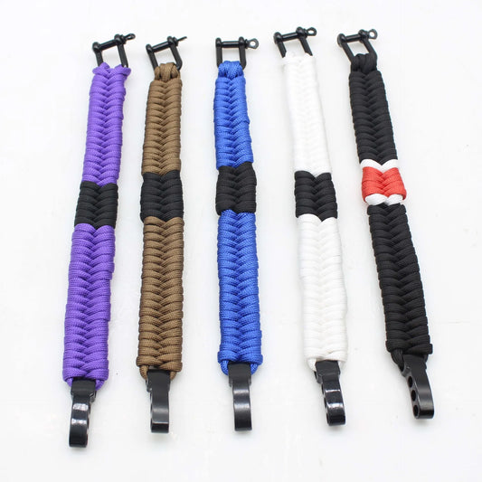 Umbrella Rope Black Stainless Three-Holes 550 Outdoor Camping  Adjustable Survival Bracelet DIY Weaving for Both Men and Women