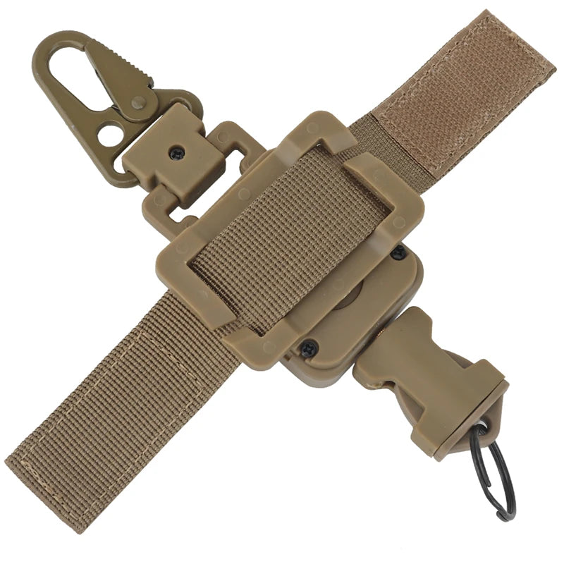 FDHBGE Camping Buckle Keychain Multi-functional Retractable Shooting Webbing Hanging MOLLE System Hiking Paintball Accessories