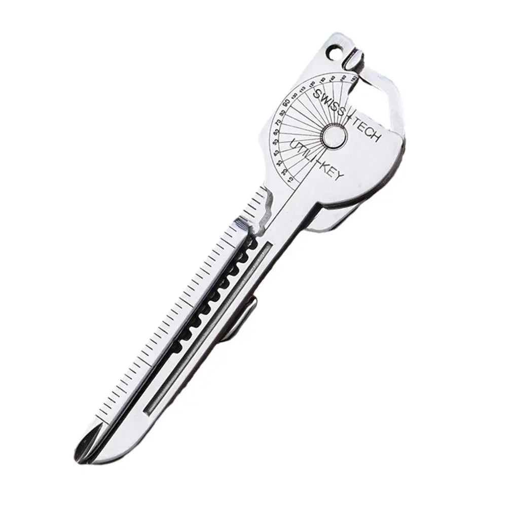 1PC EDC 8 in 1 Stainless Steel Multi Function Keychain Pendant Bottle Opener Screwdriver Camping Outdoor Survival Gear Tool