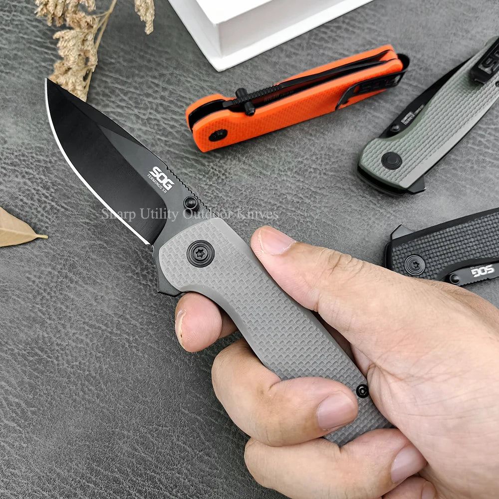 D2 Multifunctional Tactical Folding Blade Knife Nylon Fiber Handle Utility EDC Outdoor Camping Survival Knives Fruit Cutter