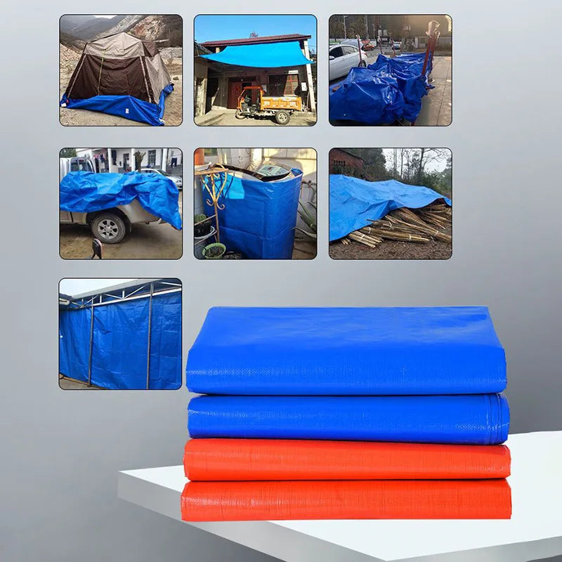 PE Rainproof Canvas Camping Tarp Thicken Sunshade Cloth Portable Camping Tent Waterproof Awning Dust Cover Outdoor Sunshade Sail