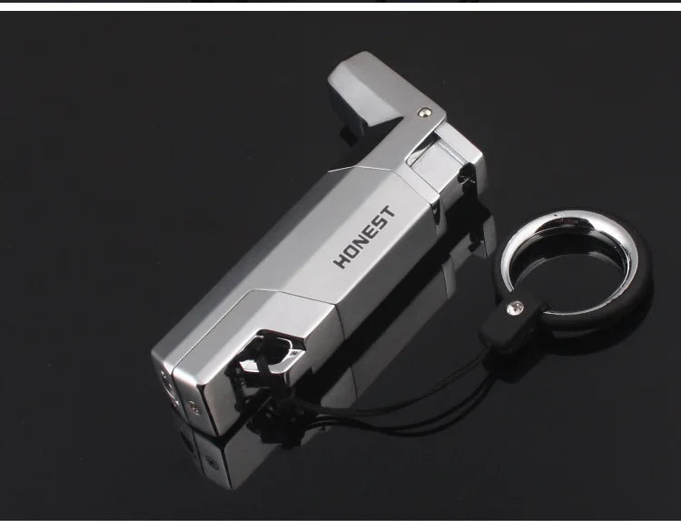 Windproof Portable Turbine Spray Gun Butane Lighter ,  Key Ring,   Cigar Cigarette Accessories, Outdoor Gadgets, Men's Gift