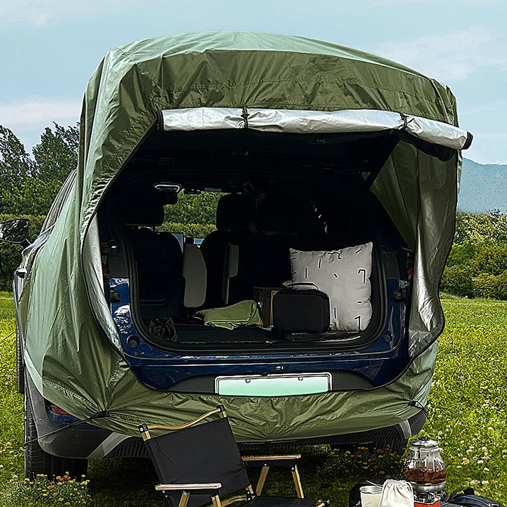 Outdoor Car Rear Tent Camping Picnic Car Rear Tent with Canopy Car Rear Extension Tent Sunshine-Proof Rain-Proof Car Rear Tent