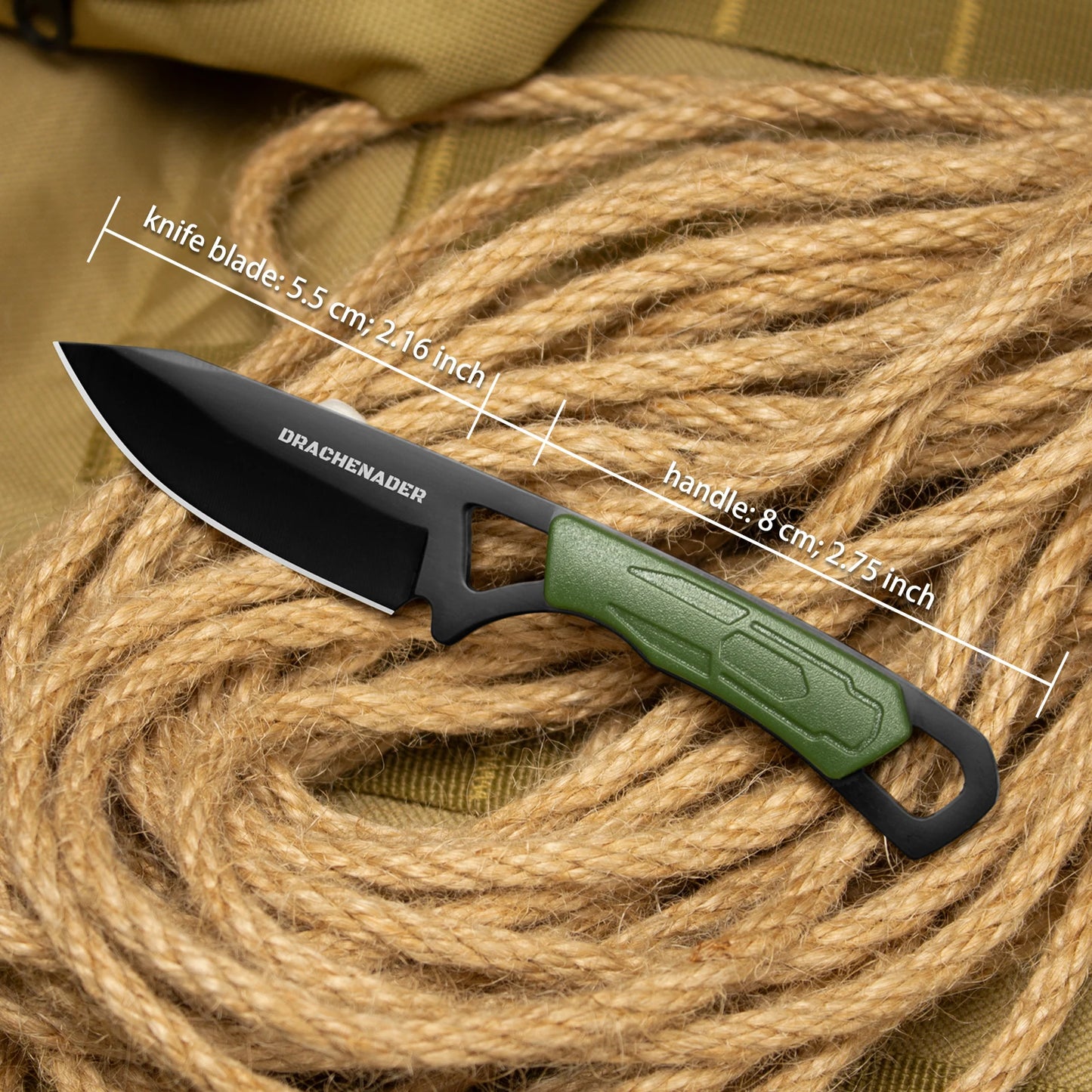 Full Tang Neck Knife Small Hunting Knife With Sheath And Neck Chain EDC Portability Camping Fishing Survival Fixed Blades