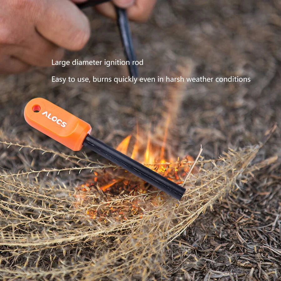 ALOCS  Large Spark Stone Rod Magnesium Strip Igniter Outdoor Survival Equipment CS-B08 Color Random