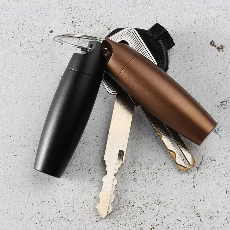 Aluminum Alloy Airtight Pill Container Bottle Portable Outdoor Keychain Single Chamber Capsule Holder Waterproof Medicine Case