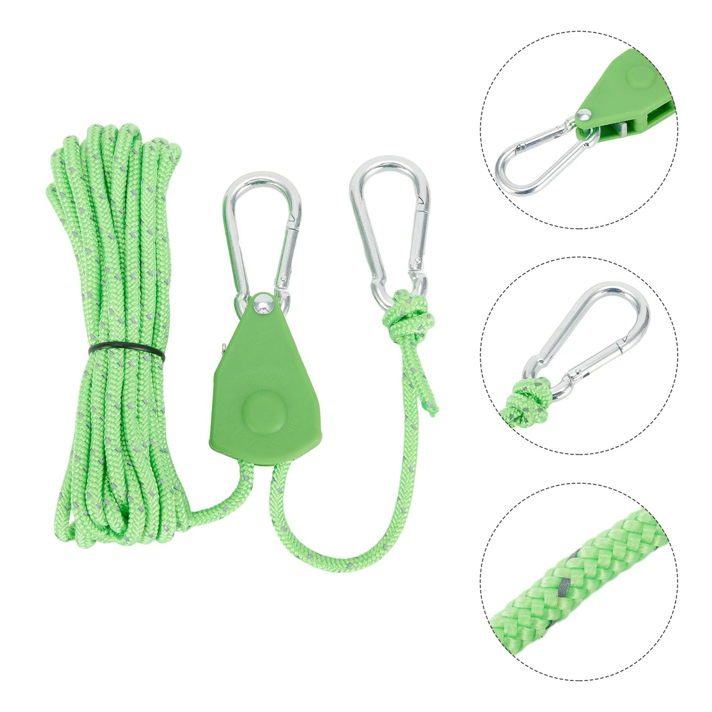 Secure and Fast Locking Tent Rope Hanger, Adjustable Lanyard Pulley Hook, Perfect for Outdoor Adventures and Sleeping Bags