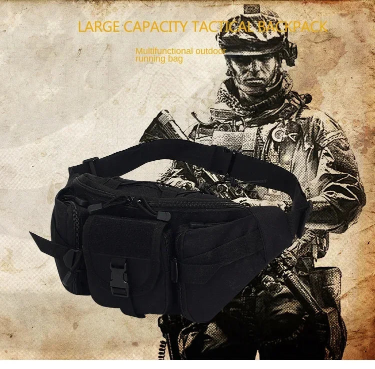 Men's Tactical Waist Pack Sports Waterproof Multifunctional Solid Camouflage Hunting Hiking Multi-Purpose Nylon Phone Handsome