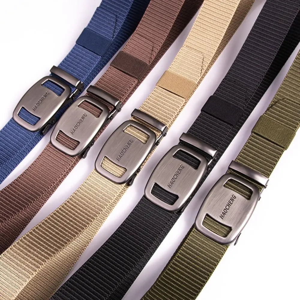 1PC Fashion Man Belt Outdoor Tactical Nylon Buckle Canvas Braided Belt Business Casual Quick Dry Belts