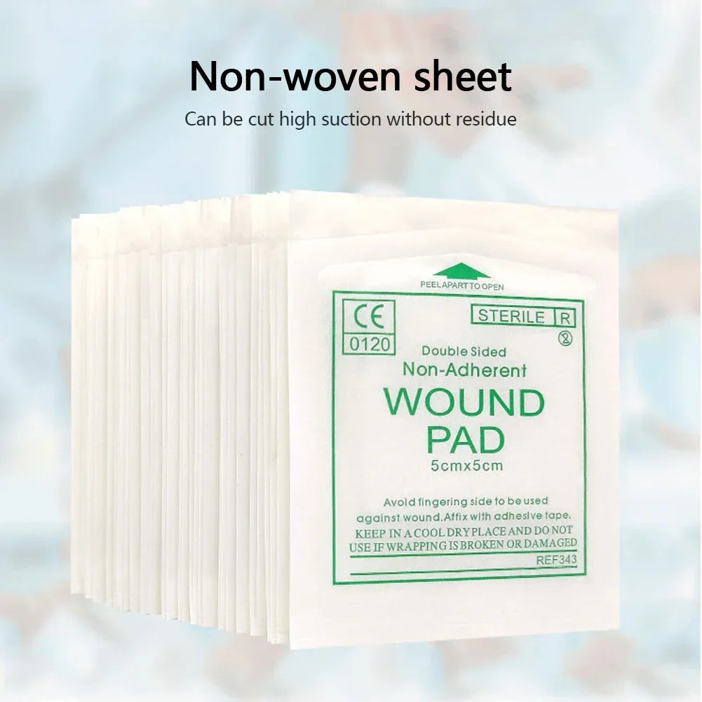 50/100pcs Sterile Medical Gauze Pad Wound Care Supplies Gauze Pad Cotton First Aid Waterproof Wound Dressing