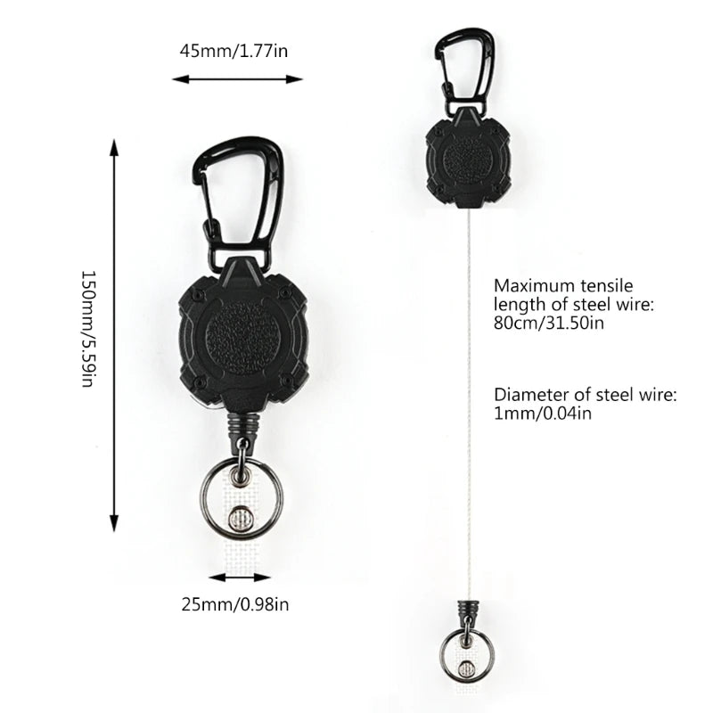 Anti-theft Retractable Keychain Retractable Hook Keychain Stainless Steel Rope Keyholder Keyring Accessories 80cm