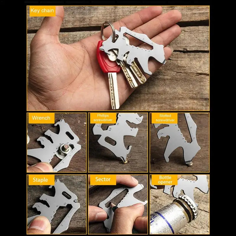 EDCs Mini Multi-Tool Bear Credit Card Tool Bottle Opener EDCs Mini Multitool Keychain Beer Opener Survival Tool For Journey