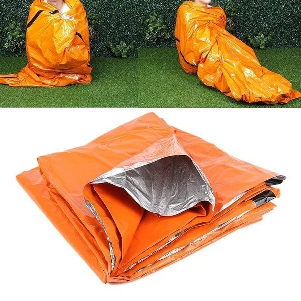 1pcs Portable Waterproof Emergency Survival Sleeping Bag Outdoor Camping Gear Thermal Sack First Aid Rescue Kit Mylar Blanket