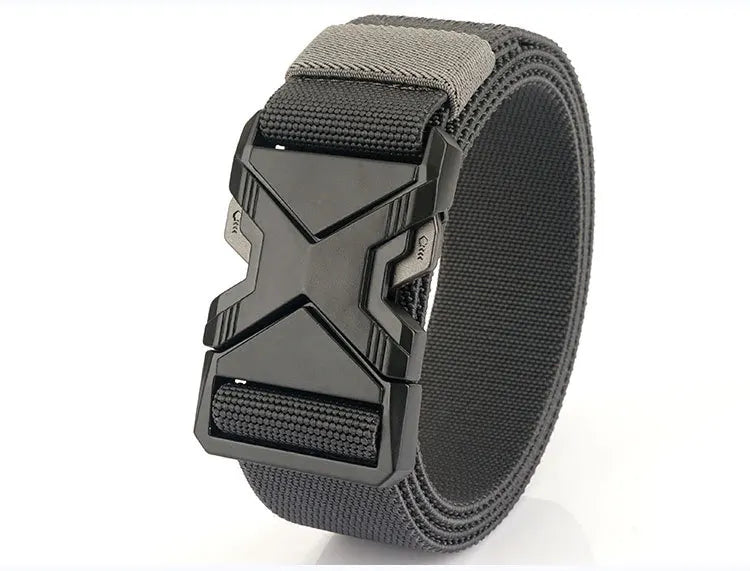 New Quick Release Metal Pluggable Buckle Tactical Belt Breathable Elastic Belts For Men Stretch Pants Waistband Hunting