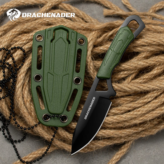 Full Tang Neck Knife Small Hunting Knife With Sheath And Neck Chain EDC Portability Camping Fishing Survival Fixed Blades