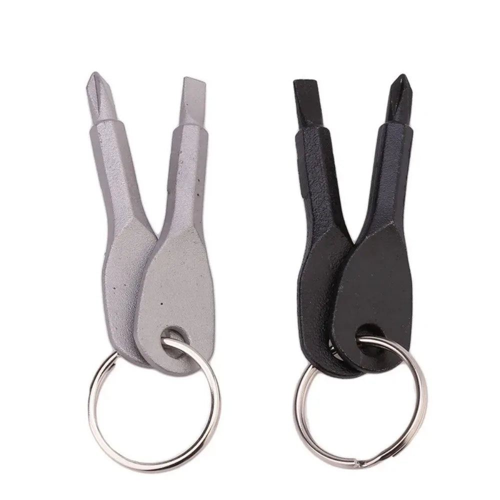 2Pcs Keychain Key Ring Phillips Screw Mini Portable Screwdriver Outdoor Survival Edc Camping Gear Climbing Multi Tool