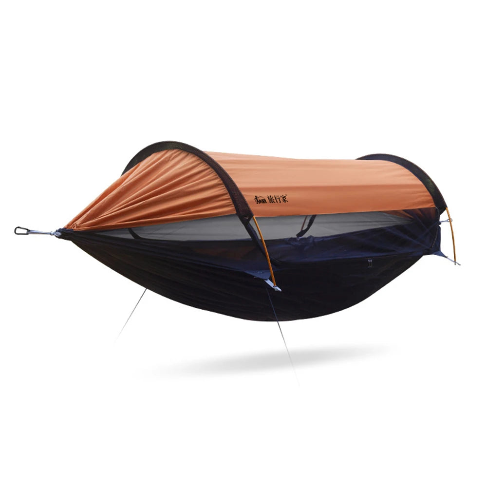 Portable Camping Mosquito Net Hammocks With Awning  Anti-Rollover Outdoor Tourist Sleeping Hanging Hammock Swing For Nature Hike