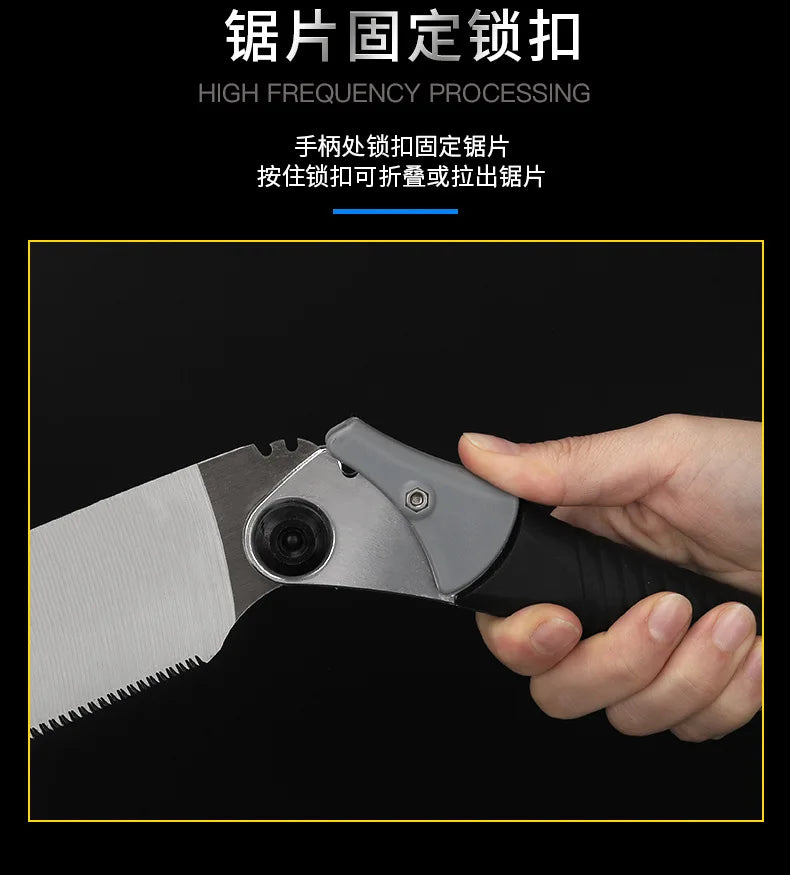 Portable Folding Saw with Comfortable Non-Slip Handle for Cutting Wood, Camping and Hiking for Faster and Efficient Sawing