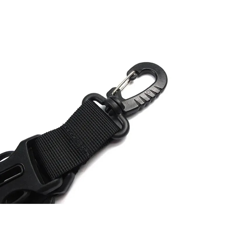 Multi functional hook and loop tactical nylon webbing backpack hook D-shaped keychain double split quick release buckle