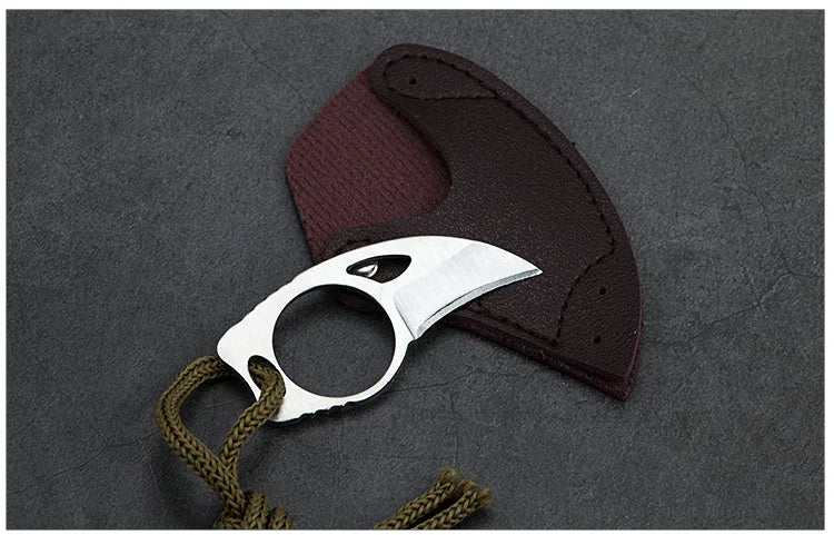 Necklace knife portable self-defense pendant unboxing stainless steel portable outdoor knife survival knife non foldable knife