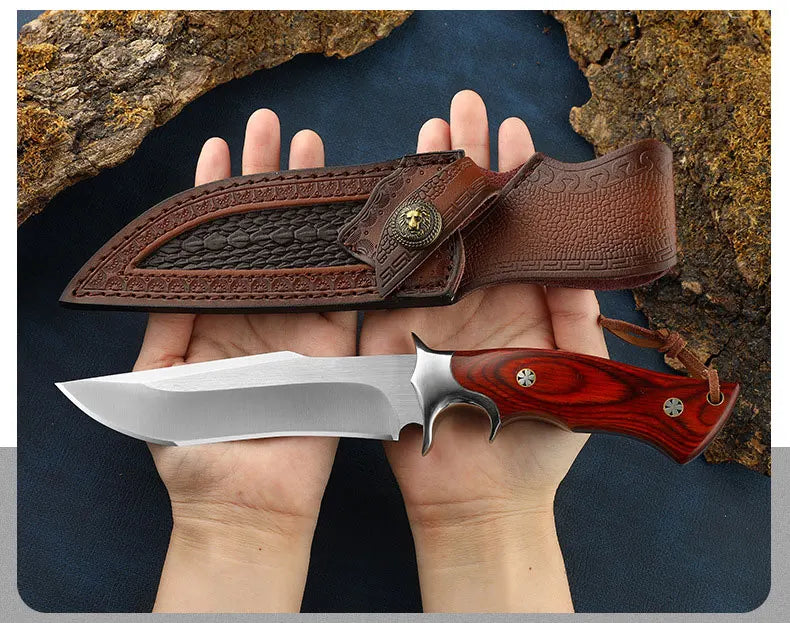 Lion King Outdoor Straight Knife Camping Survival Knife Defense Knife Mini Pocket Knife Wilderness Survival Knife m390