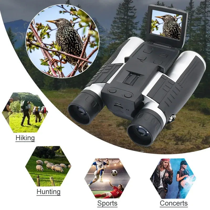 12x32 Digital Telescope 2.0" LCD Screen Binocular Telescope HD Digital Camera Photo Video-recording Outdoor Binoculars