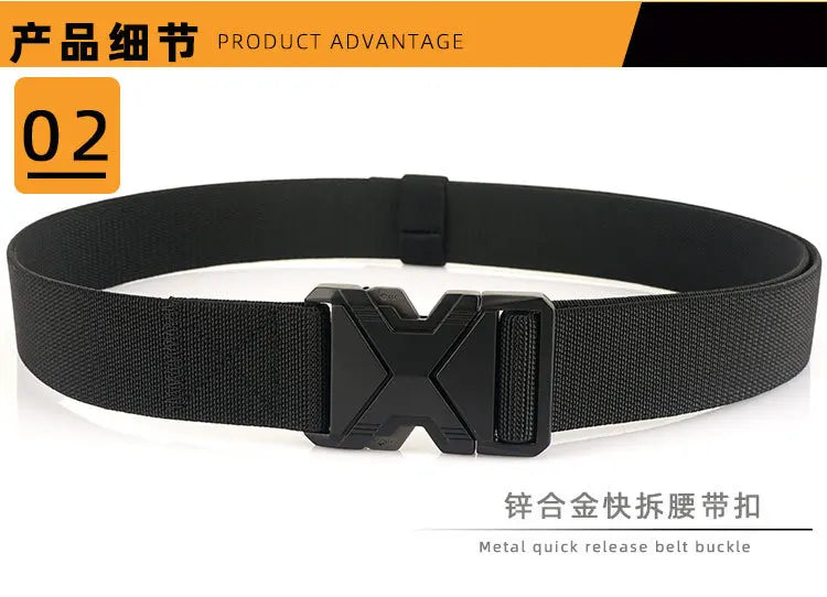 New Quick Release Metal Pluggable Buckle Tactical Belt Breathable Elastic Belts For Men Stretch Pants Waistband Hunting