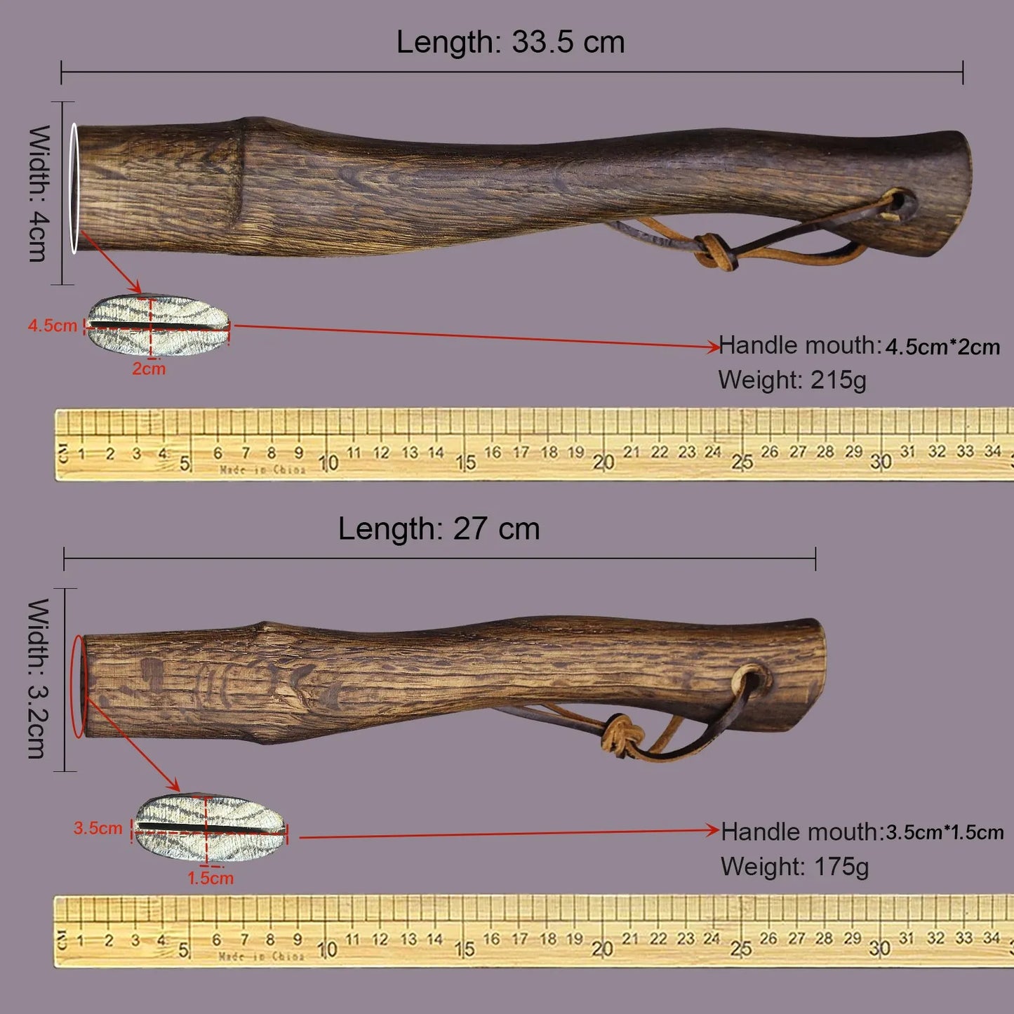 WPKOPYA(USA)  Beech wood short handaxe handle, outdoor logging axe handle, tactical axe handle