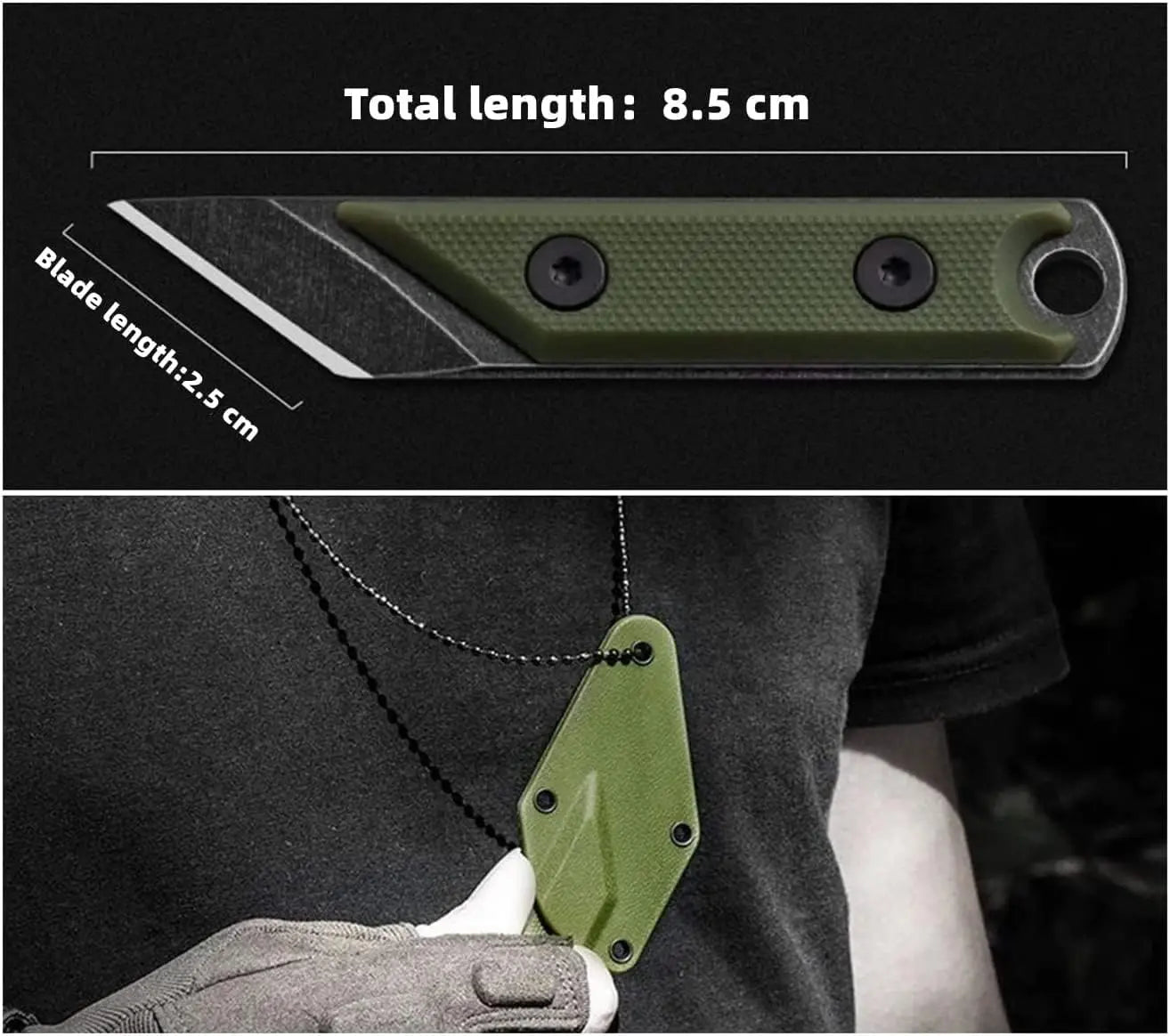 Eafengrow  C1146 Fixed Blade Knife 440C Blade G10 Handle EDC Tool Neck Knife for Camping Hiking Fishing with kydex Sheath