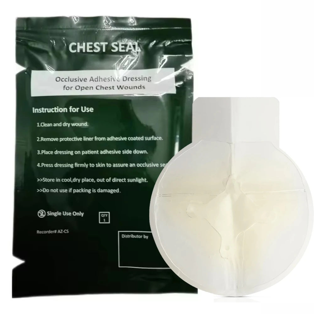 Vent Chest Seal Life-Saving Wound Care for Emergency or Tactical Situations Advanced Adhesive Sterile Transparent Lightweight