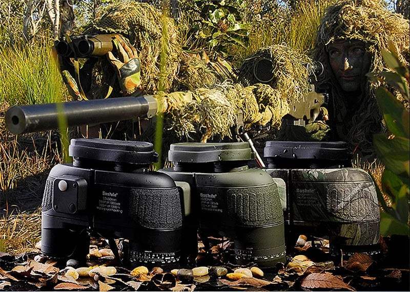 10x50 Military Binoculars Telescope Night Vision Spyglass Long View Professional Coordinate Rangefinder Travel Hunting Camping