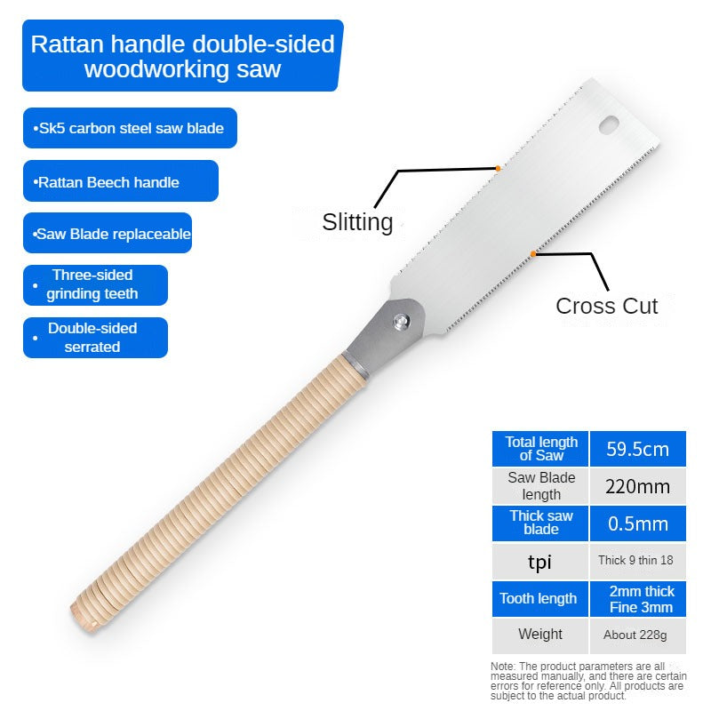 2023 High-quality Efficient Japanese-Style Saw with Rattan Handle for Smooth and Precise Wood Cutting Crosscutting Boards Tools