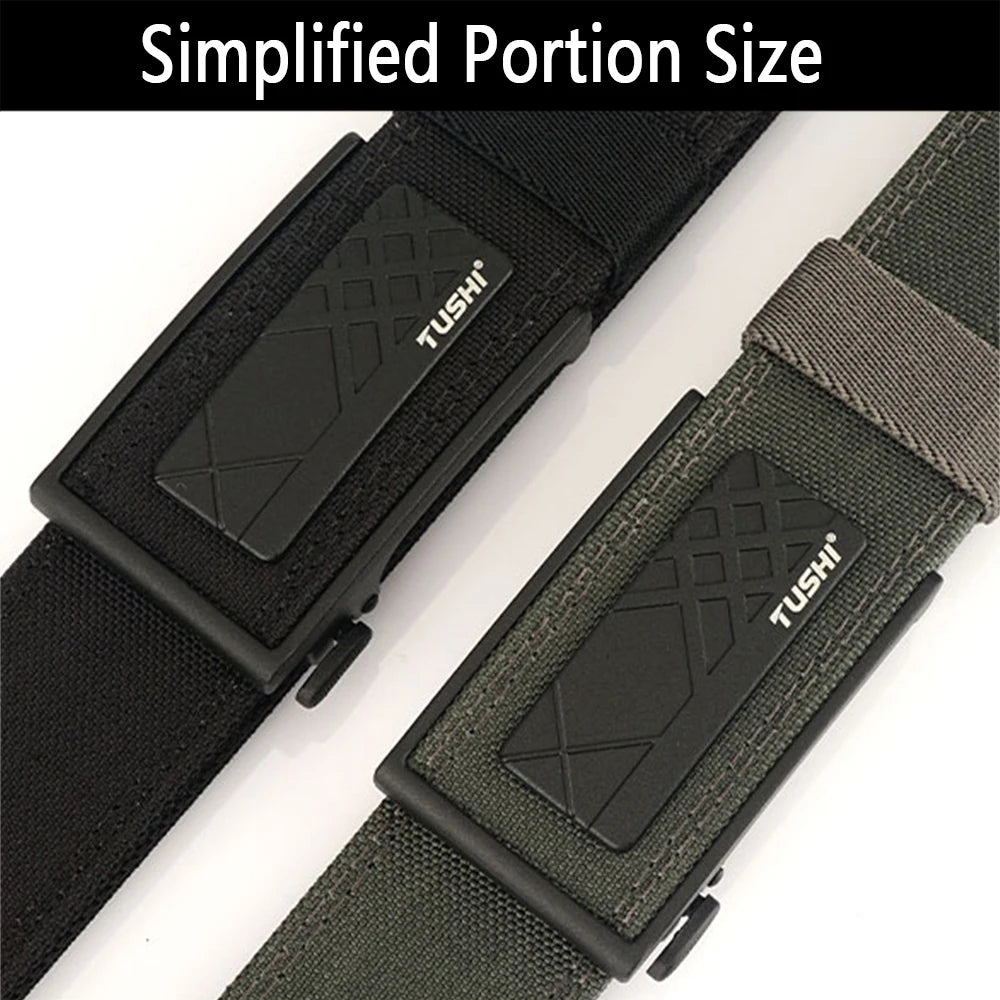 TUSHI New Military Gun Belt for Men Nylon Metal Automatic Buckle Police Duty Belt Tactical Outdoor Girdle IPSC Accessories